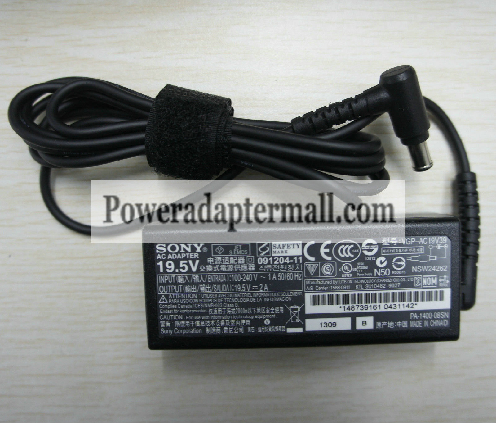 19.5V 2A 39W Sony VGP-AC19V39 VGP-AC19V57 power AC Adapter